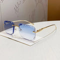 Fashion Luxury Brand Designer Sunglasses Women Men 2026 Leopard Rimless Vintage Elegant Shades Glasses Trendy Cute Sunglasses