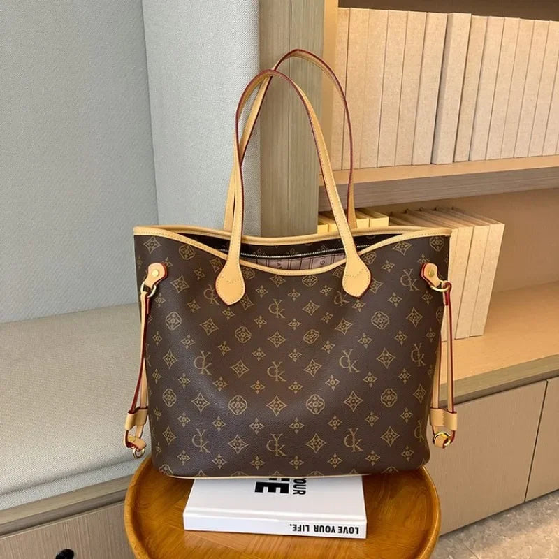 Vintage Style Minimalist Diaper Bag Leather Tote For Women Stylish Crossbody Bag Unique Commuter Shopper Luxury