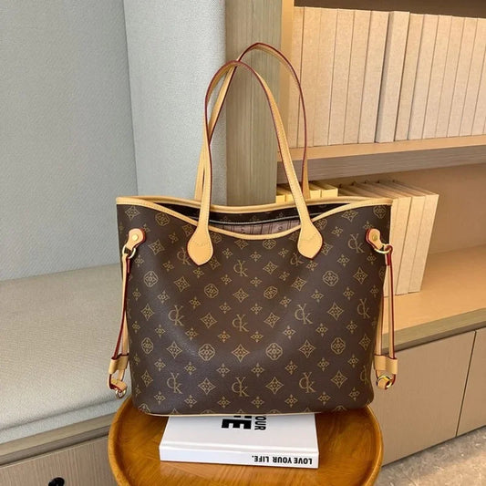 Vintage Style Minimalist Diaper Bag Leather Tote For Women Stylish Crossbody Bag Unique Commuter Shopper Luxury