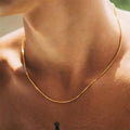 1.2mm Simple Stainless Steel Box Chain Necklace Gold Color Titanium Steel Men Necklace Fashion Women Jewelry Trend Accessorie
