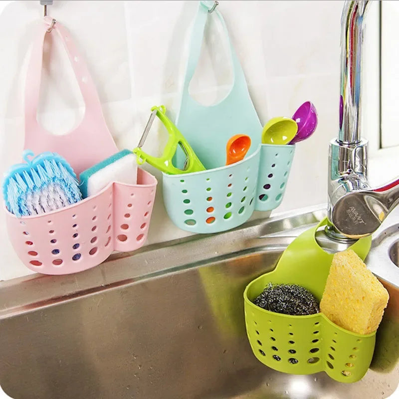 1/2pcsKitchen Sink Storage Rack Faucet Storage Rack Sponge Rag Drain Basket Bathroom Soap Rack Kitchen Bathroom Accessories