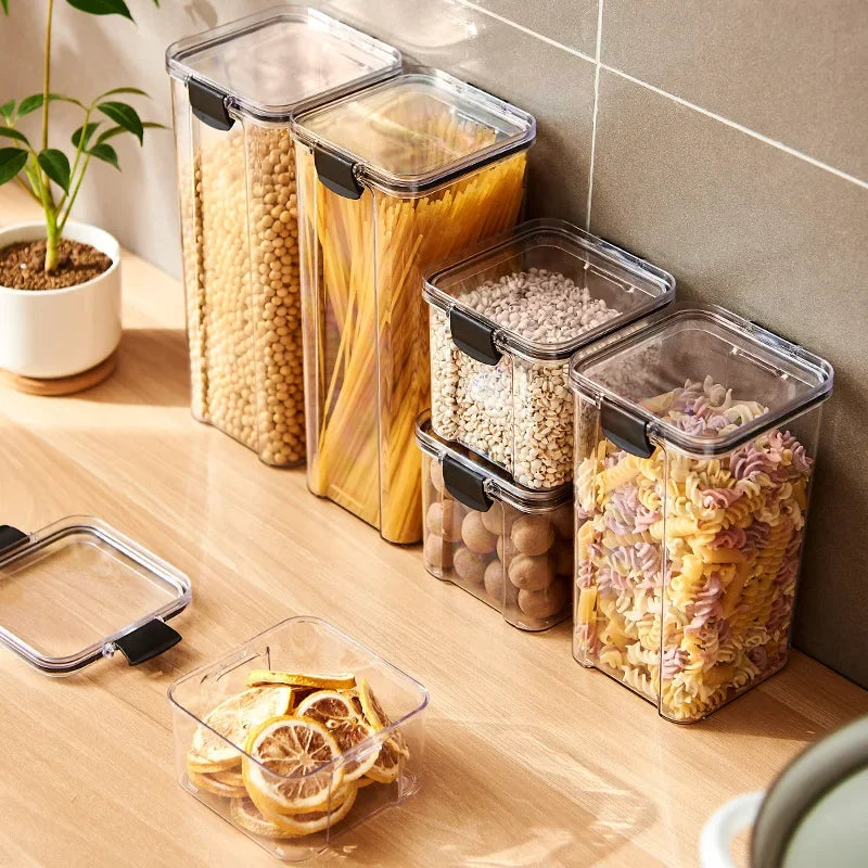 Sealed Jars, Kitchen Cereal Organizer, Large Storage, Moisture-proof Boxes, Seasoning Jar Sets
