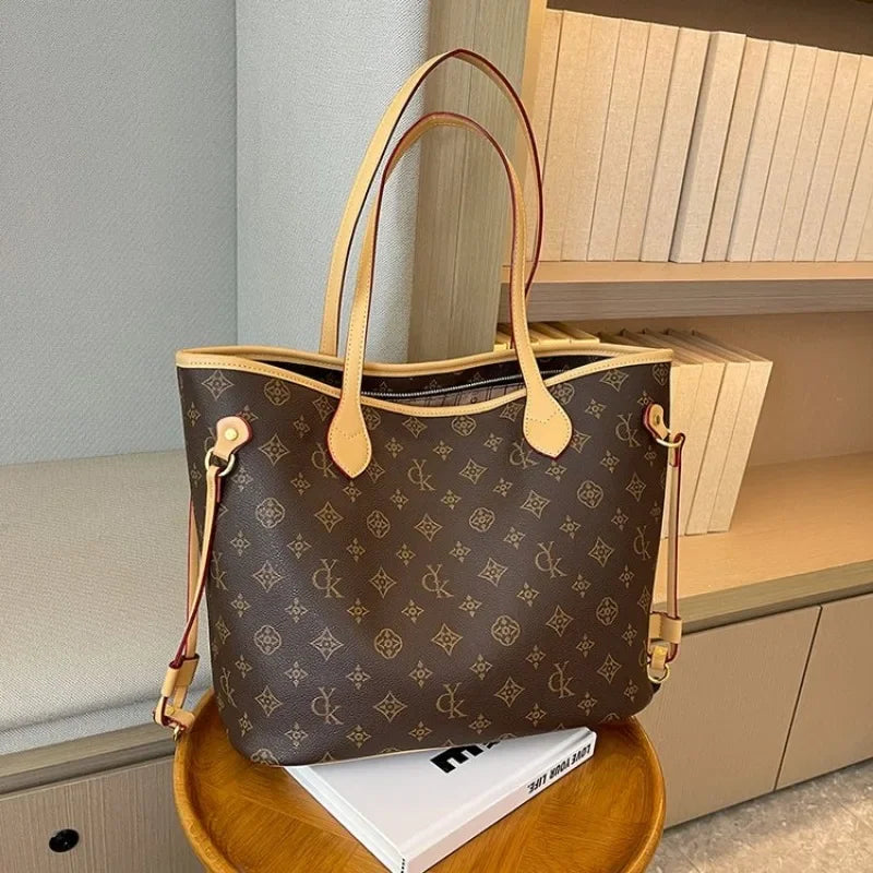 Vintage Style Minimalist Diaper Bag Leather Tote For Women Stylish Crossbody Bag Unique Commuter Shopper Luxury