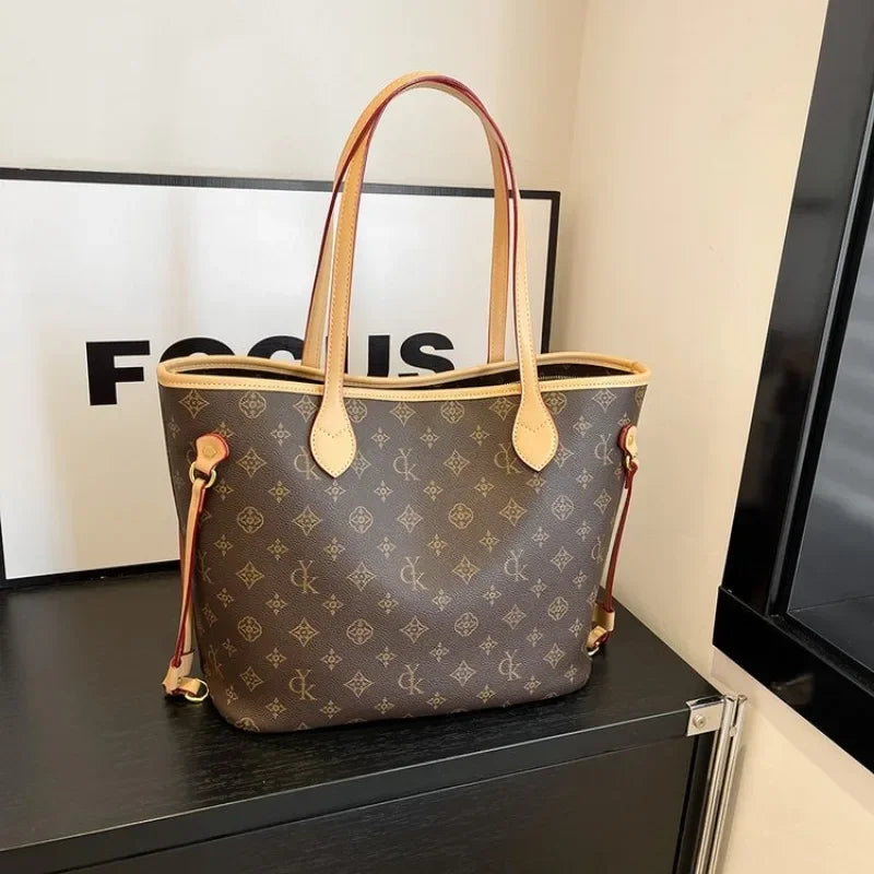 Vintage Style Minimalist Diaper Bag Leather Tote For Women Stylish Crossbody Bag Unique Commuter Shopper Luxury