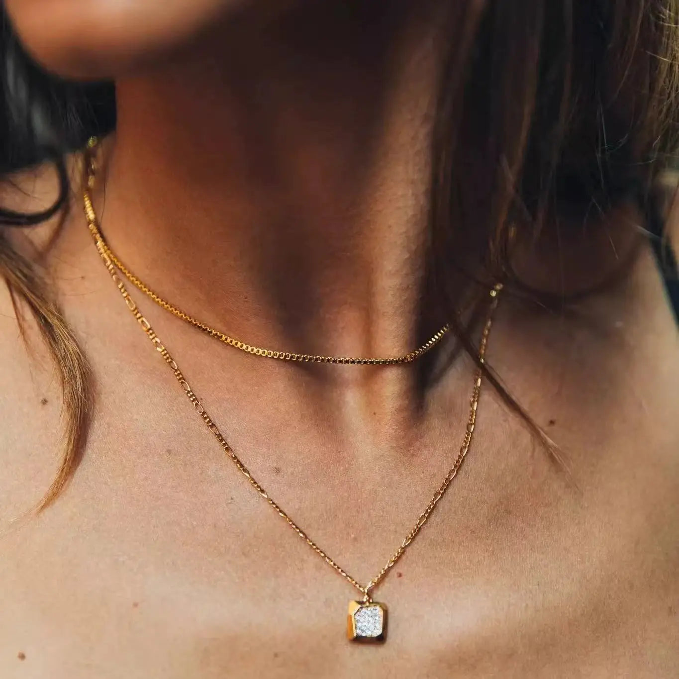 1.2mm Simple Stainless Steel Box Chain Necklace Gold Color Titanium Steel Men Necklace Fashion Women Jewelry Trend Accessorie