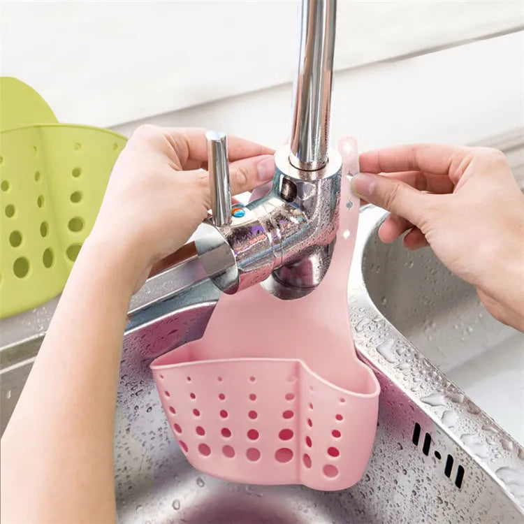 1/2pcsKitchen Sink Storage Rack Faucet Storage Rack Sponge Rag Drain Basket Bathroom Soap Rack Kitchen Bathroom Accessories