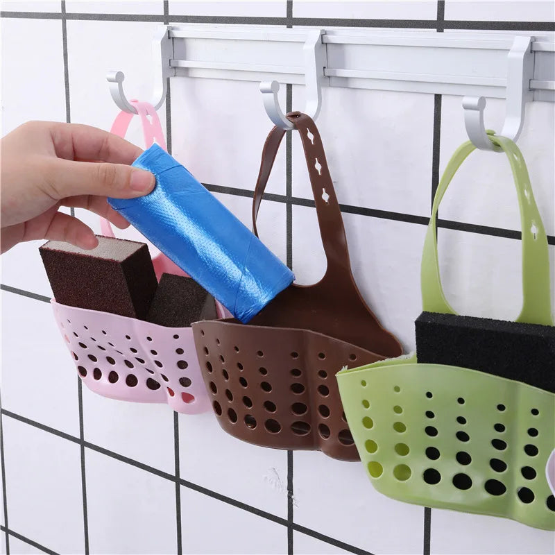 1/2pcsKitchen Sink Storage Rack Faucet Storage Rack Sponge Rag Drain Basket Bathroom Soap Rack Kitchen Bathroom Accessories