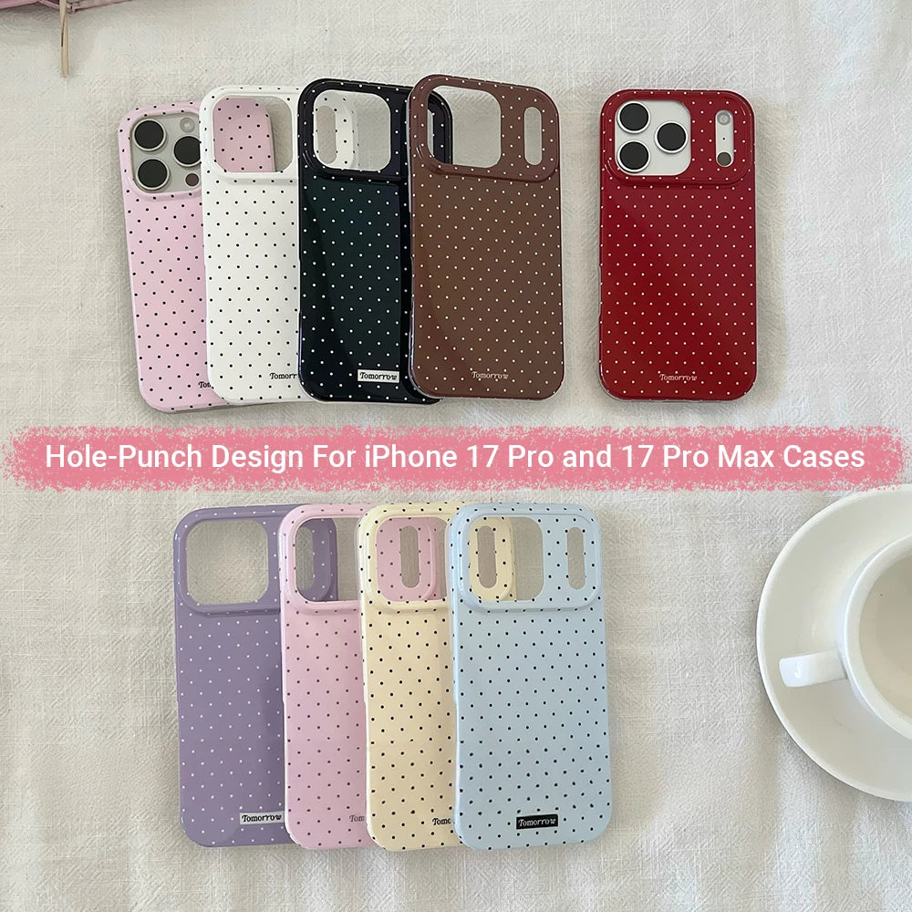 INS Polka Dot Small Fresh Mobile Phone Case for iPhone 17 16 15 14 13 12 Pro Max 11 Ultra Slim Shockproof Cover for iPhone Air   4.6   619 Reviews   ౹   5,000+ sold