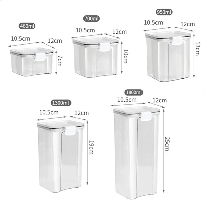 Sealed Jars, Kitchen Cereal Organizer, Large Storage, Moisture-proof Boxes, Seasoning Jar Sets